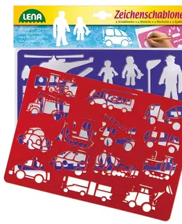 Kreatívne a výtvarné hračky LENA - Kresliace šablóny (dopravné prostriedky)