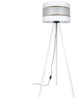 Lampy  Stojacia lampa CORAL 1xE27/60W/230V biela/zlatá 