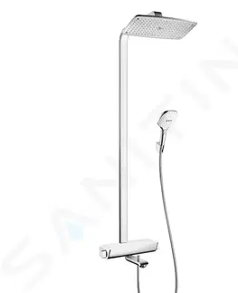 Kúpeľňové batérie HANSGROHE - Raindance Select Termostatická vaňová batéria Showerpipe 360 s príslušenstvom, biela/chróm 27113400