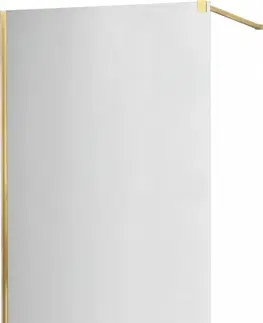 Sprchové dvere MEXEN/S - KIOTO Sprchová zástena WALK-IN 100x200 cm 8 mm, zlatá, zrkadlové sklo 800-100-101-50-50