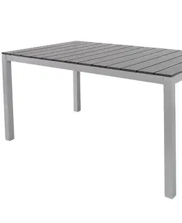 Záhradné stoly Stôl hliníkový Polywood strieborná/čierna