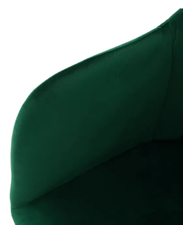 Kreslá KONDELA Dalio dizajnové otočné kreslo smaragdová / buk