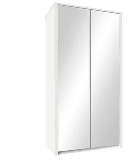 Šatníkové skrine Skriňa Maxim 2SD zrkadlo biely