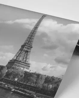Samolepiace tapety Samolepiaca fototapeta nádherná čiernobiela panoráma Paríža