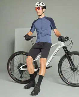 dresy Pánsky dres Race 700 s krátkym rukávom na horskú cyklistiku modrý