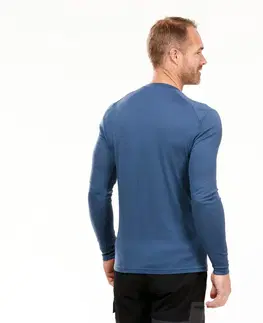 mikiny Pánske tričko MT500 s dlhým rukávom 100 % vlna merino modré
