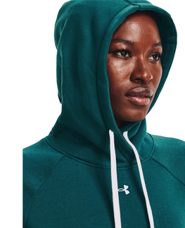 Dámske mikiny UNDER ARMOUR-Rival Fleece HB Hoodie-GRN-1356317-716 Zelená XS