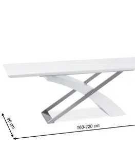 Jedálenské stoly KONDELA Kros rozkladací jedálenský stôl biela