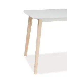 Jedálenské stoly TIBIA jedálenský stôl, dub bielený/biely