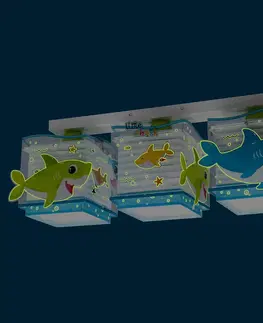 Stropné svietidlá Dalber Dalber Little Shark stropné svetlo motív mora 3-pl