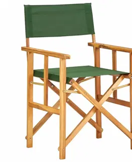Záhradné kreslá a stoličky Režisérska stolička akáciové drevo Dekorhome Biela