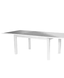 Stolčeky DEOKORK Hliníkový stôl VERMONT 160/254 cm (biela)