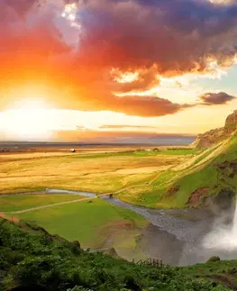 Obrazy prírody a krajiny Obraz nádherný vodopád na Islande
