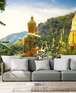 Samolepiace tapety Samolepiaca tapeta pohľad na zlatého Budhu