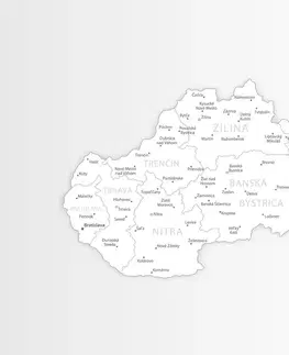 Samolepiace tapety Samolepiaca tapeta mapa Slovenska v čiernobielom