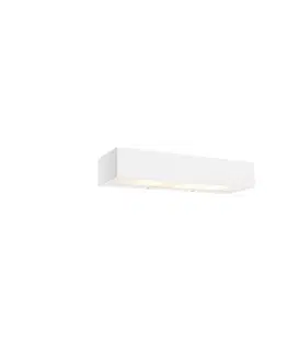 Nastenne lampy Dizajnové predĺžené nástenné svietidlo biele 35 cm - Houx