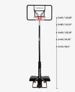 basketbal Basketbalový kôš B100 Easy na nastaviteľnom podstavci 2,20-3,05 m polykarbonát