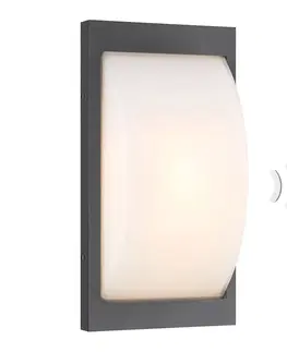 Vonkajšie nástenné svietidlá so senzorom LCD LED vonkajšie nástenné svietidlo 069LEDSEN grafit