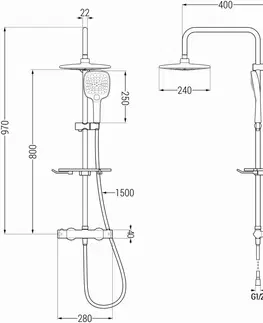 Sprchy a sprchové panely MEXEN/S - KT17 sprchový stĺp s termostatickou batériou čierna 771501793-70