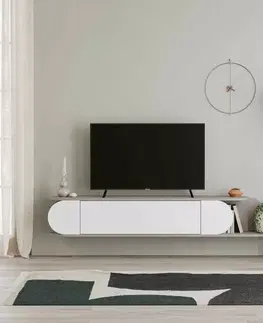 TV stolíky Moderný televízny stolík MELGA, svetlá mocca/biela