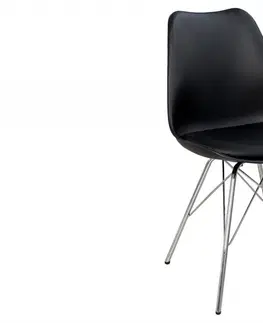 Jedálenské stoličky a kreslá Jedálenská stolička 4 ks IKAROS Dekorhome Čierna