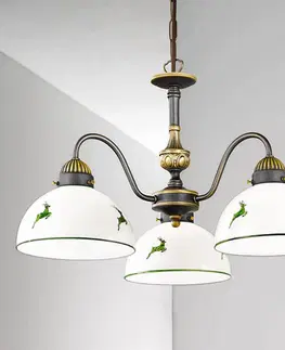 Závesné svietidlá austrolux KOLARZ Nonna – závesná lampa, 3-pl., bielo-zelená
