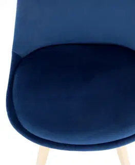 Stoličky Stolička, modrá Velvet látka/buk, LORITA