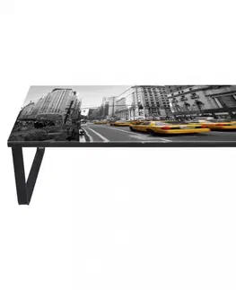 Sklenené Konferenčný stolík s potlačou kov / sklo Dekorhome Piano