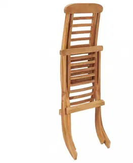 Záhradné kreslá a stoličky Skladacia záhradná stolička teakové drevo Dekorhome