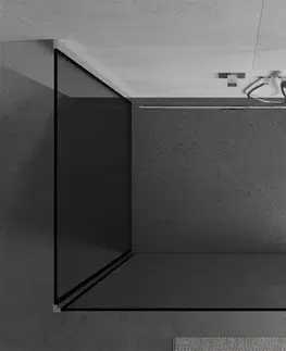 Sprchové dvere MEXEN/S - Kyoto Sprchová zástena WALK-IN 130 x 110 cm, čierny vzor, chróm 800-130-212-01-70-110