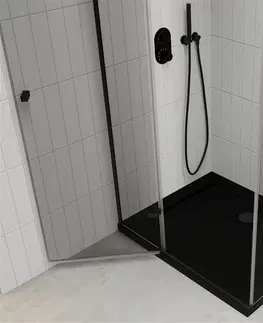 Vane MEXEN/S - Roma sprchovací kút 120x90, transparent, čierna + čierna vanička so sifónom 854-120-090-70-00-4070B