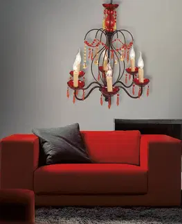 Lustre Näve Červený visiaci luster Dorota z akrylu