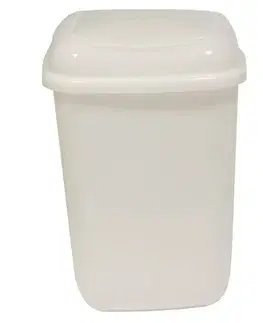 Odpadkové koše Kinekus Kôš na odpad preklápací 45 l, plastový, QUATRO, biely