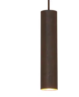 Závesné svietidlá Menzel Závesné svietidlo Menzel Solo Pipe, hnedo-čierne