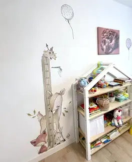 Nálepky na stenu Lesné zvieratká - nálepka meter na stenu pre deti