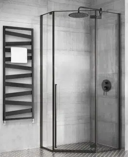 Sprchovacie kúty REA - Sprchovací kút Diamond 100x100 čierny matný REA-K5623