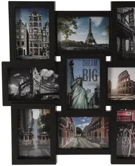 Klasické fotorámčeky Závesný fotorámček Paris, čierna, 45,5 x 45,5 x 2,5 cm