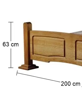 Postele PYKA Kinga 180 rustikálna manželská posteľ drevo D3