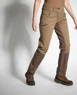 mikiny Dámske poľovnícke nohavice 500 priedušné hnedé