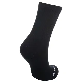 bedminton Vysoké športové ponožky RS 100 3 páry čierne