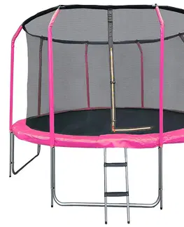 Záhradné trampolíny Trampolína COMFORT s rebríkom 366cm ružová