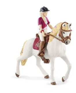 Drevené hračky Schleich 42540 Blondína Sofia s pohyblivými kĺbmi na koni, 15 cm