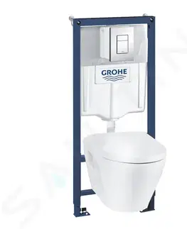 Kúpeľňa GROHE - Solido Set predstenovej inštalácie, klozetu a dosky SoftClose, tlačidlo Skate Cosmopolitan, chróm 39186000