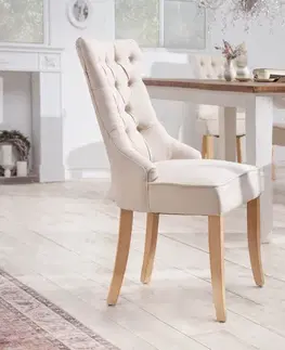 Stoličky - moderné LuxD 24854 Dizajnová stolička Queen ľan béžová