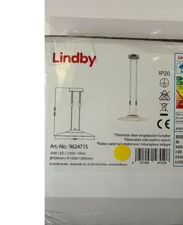 Svietidlá Lindby Lindby - LED Stmievateľný luster na lanku AMIDALA LED/36W/230V 
