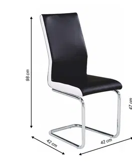 Jedálenské stoličky KONDELA Neana jedálenská stolička čierna / chrómová