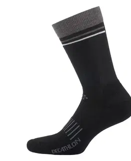 ponožky Cyklistické zimné ponožky 900 čierno-sivé