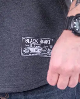 Pánske tričká Tričko s dlhým rukávom BLACK HEART Garage Built šedá - XL