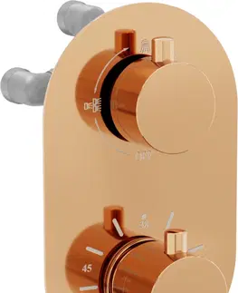 Vane MEXEN - Kai termostatická batérie sprcha / vaňa 3 výstupy, ružovo zlatá 77602-60