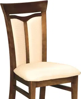 Jedálenské stoličky TARANKO Krzeslo W-04 rustikálna jedálenská stolička nový orech / krémový vzor (A4 0502)